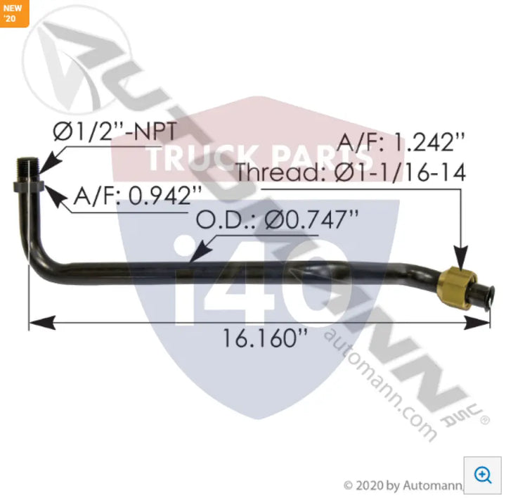 0523007001 Pipe Heater Return For Freightliner - Heater
