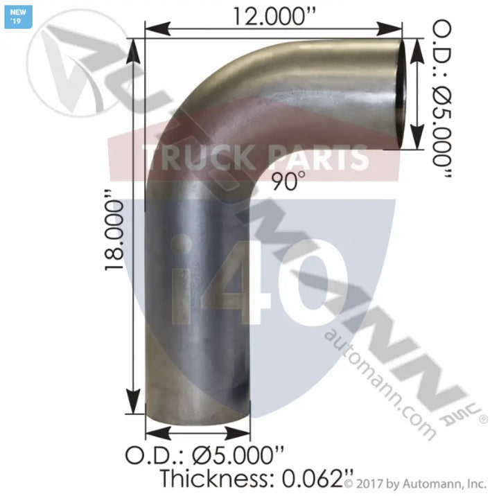 Automann 562.U7590X100250A Exhaust Elbow ALZ Peterbilt - Exhaust Elbow ALZ Peterbilt