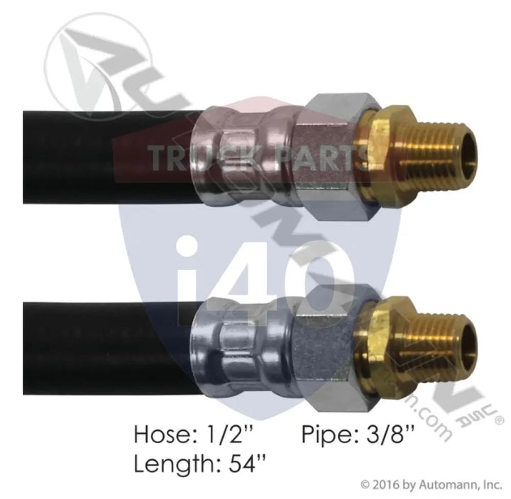 Automann 177.73854 Air Hose Assy 1/2in 3/8in Swivels-54in - Dual 3/8’’ NPT Swivel Ends