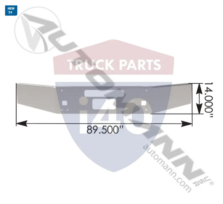 Automann 564.VFN-0111-26S Bumper Stainless Kenworth 14in T800 - Bumper Stainless Kenworth 14in T800