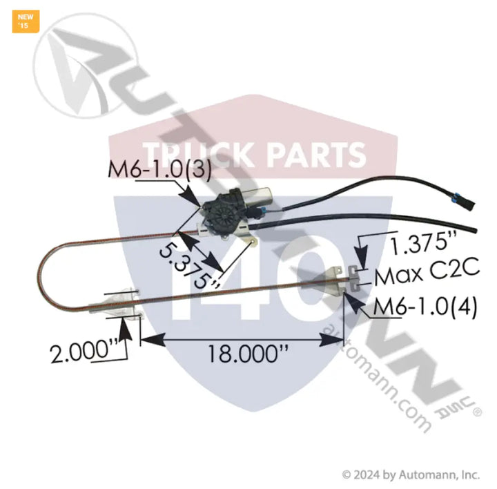 Automann HLK2152 Power Window Regulator RH Kenworth - Power Window Regulator RH Kenworth