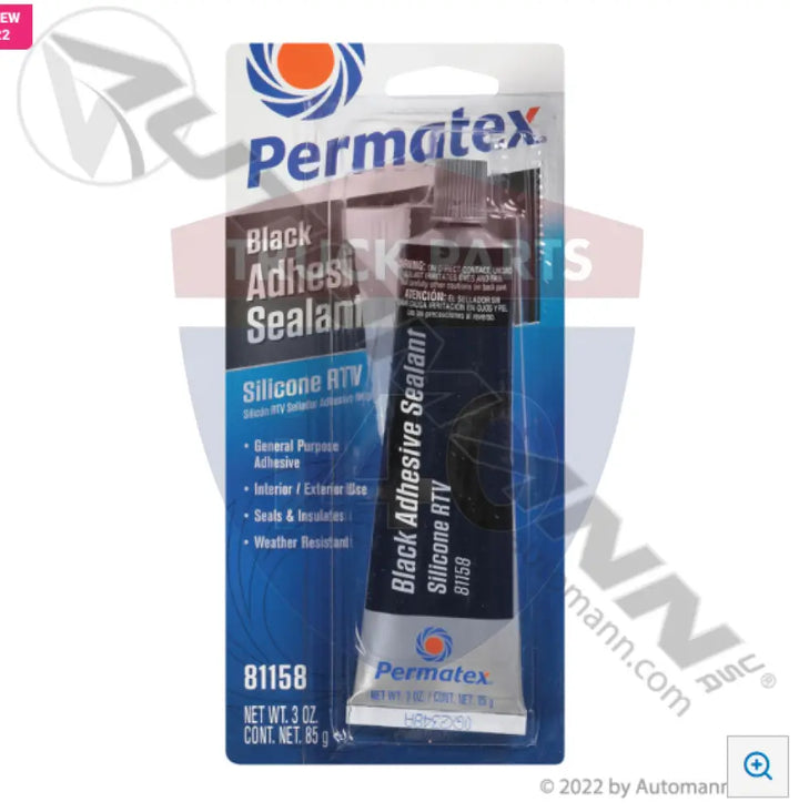 Permatex PRX81158 Black Silicone AdhesiveSealant 3oz - Adhesives