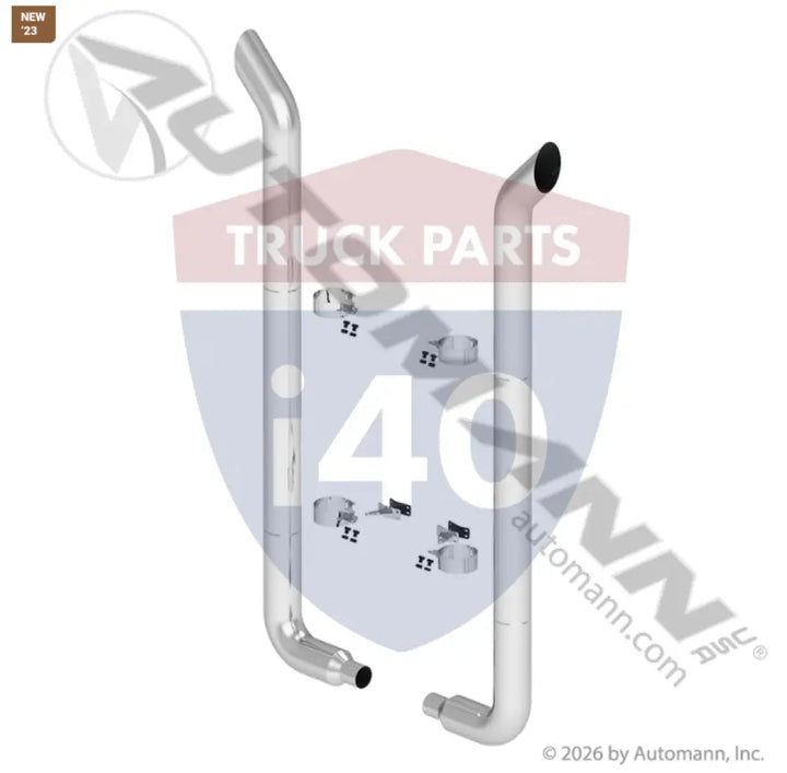 Automann 562.U58554SKS Exhaust Stack Kit 8in Chrome - Exhaust Stack Kit 8in Chrome