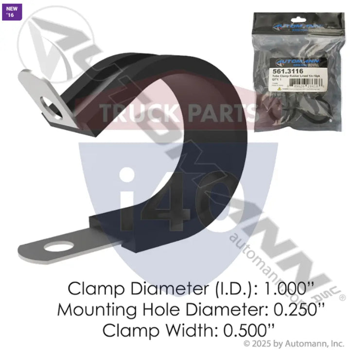 545164 Tube Clamp Rubber Lined 1in - 10 Pack For Phillips - Rubber Lined