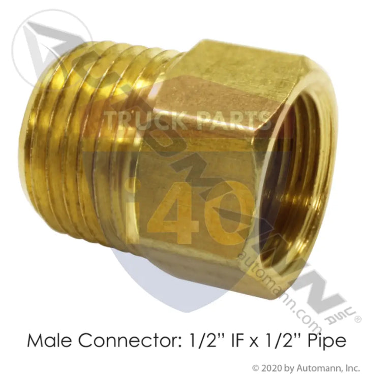 Automann 177.87488D Male Connector 1/2in IF 1/2in Pipe - Male Connectors