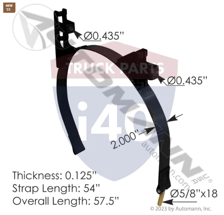 Automann M203467X Fuel Tank Strap LH-RH Black Mack - Fuel Tank Strap LH-RH Black Mack