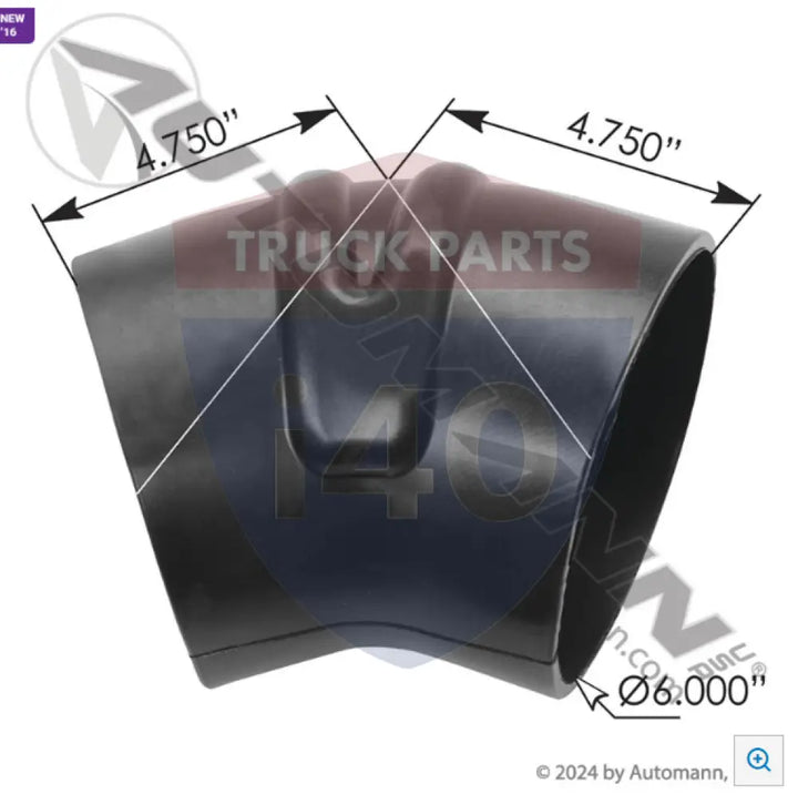 144637765670 Elbow Rubber 6in ID For Buckhorn - 45°