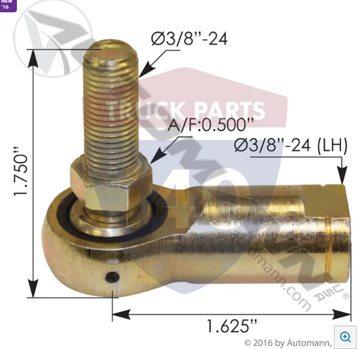 SPFL6S Clutch Rod End 3/8in For Kenworth - Heim Joints
