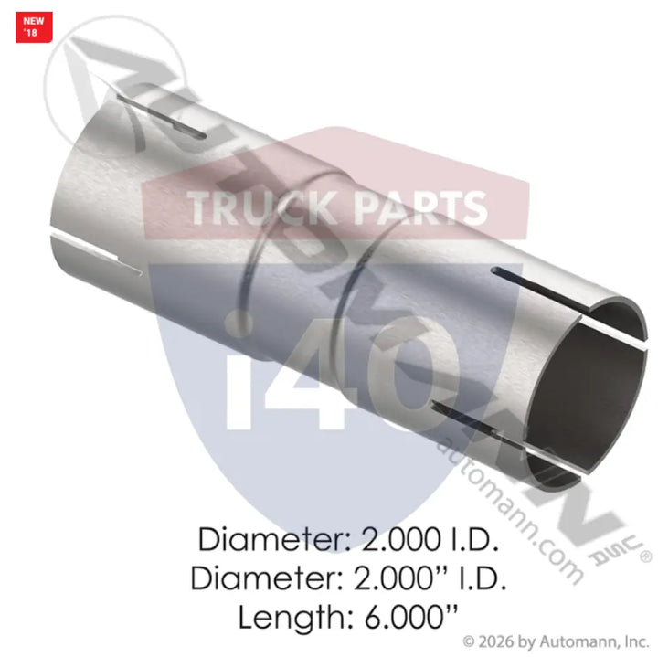 41940 Coupler 2in ID 6in Length ALZ For Walker - Coupler 2in ID X 6in Length ALZ