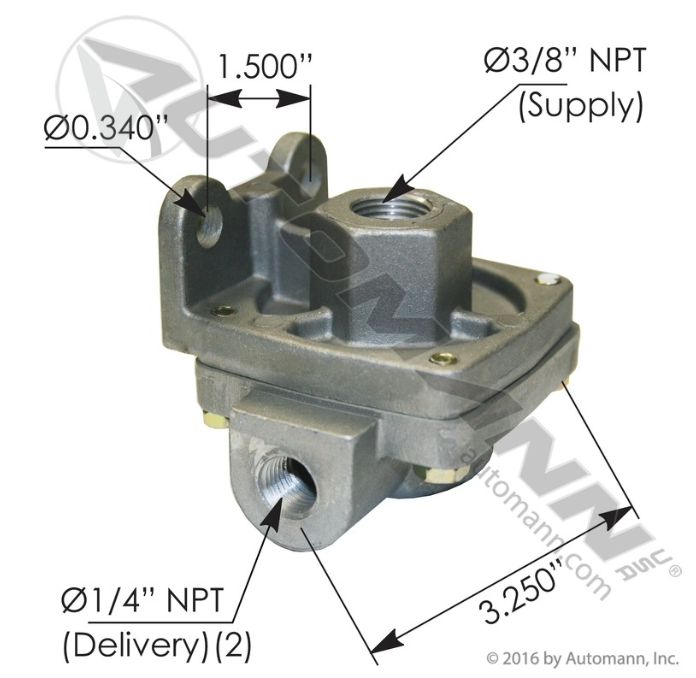 034078 Bendix Type QR1 Mixed 1/4in & 3/8in Port For Velvac