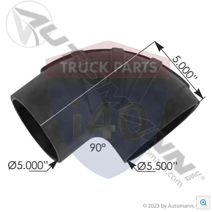 Automann 561.47756L Reducer Elbow Rubber 5.5-5in ID - 90° Reducer