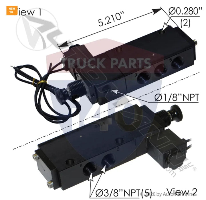 320189 Push Pull Solenoid Air Valve 4 Way For Velvac - Push-Pull