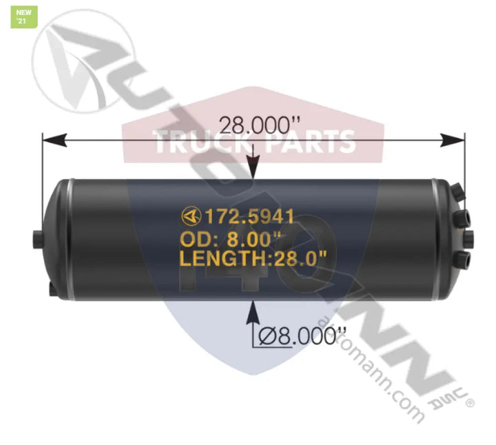 G86-1141 Air Tank Kenworth For Paccar - Kenworth
