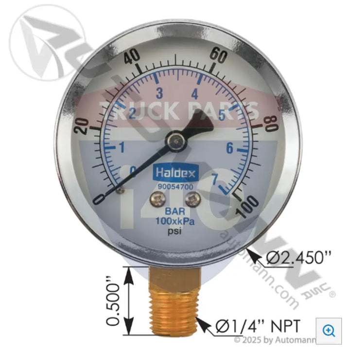 90054280 Haldex Pressure Gage 0-100PSI OEM For Neway - Pressure Gauges