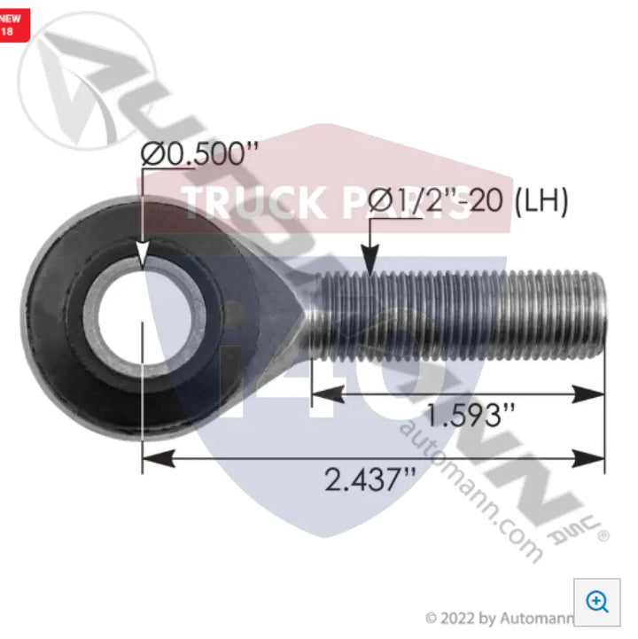 J21270-14 Rod End Male 1/2-20in For Peterbilt Clutch - Heim Joints