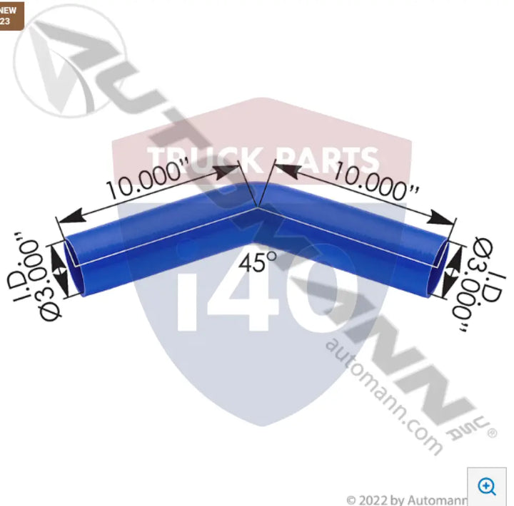 Automann 561.37300 Coolant Poly Reinforced 3Ply 45Deg Elbow - 45° 3 Ply