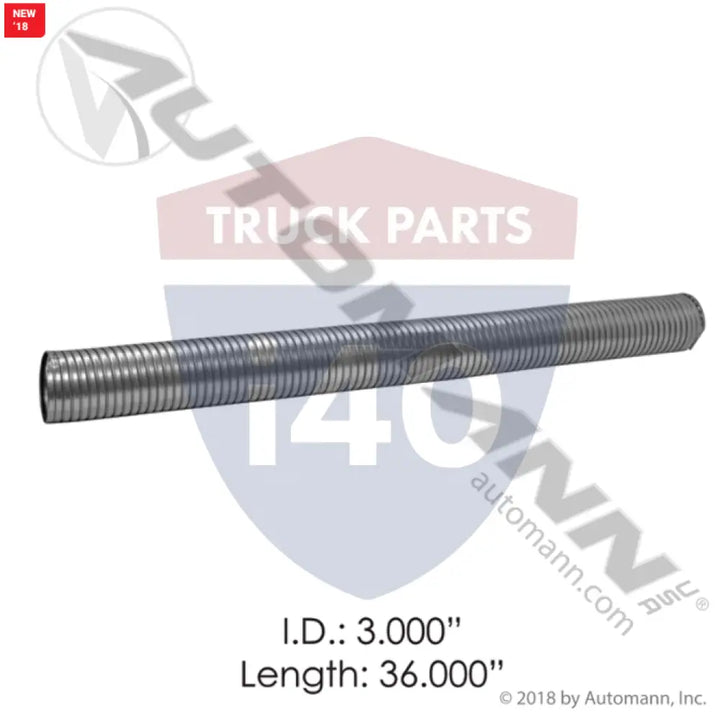 Automann 562.U7330-36G Flex Tubing 3in 36in Galvanized - Flex Tubing 3in X 36in Galvanized