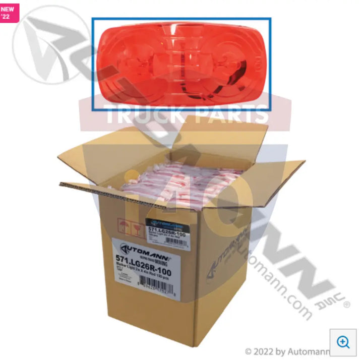 Automann 571.LG26R-100 Marker Light 2in 4in Red 100-pcs - Marker Light 2in X 4in Red 100-pcs