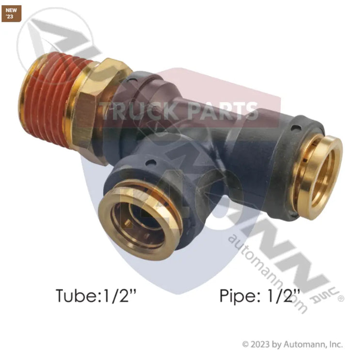 2314402006 PLC SWL Male Run Tee DOT 1/2in 1/2in For Freightliner - Male Run Tees-Brass