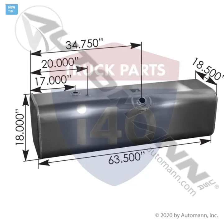 Automann 576.4609018DRZ Fuel Tank Square Freightliner - Fuel Tank Square Freightliner