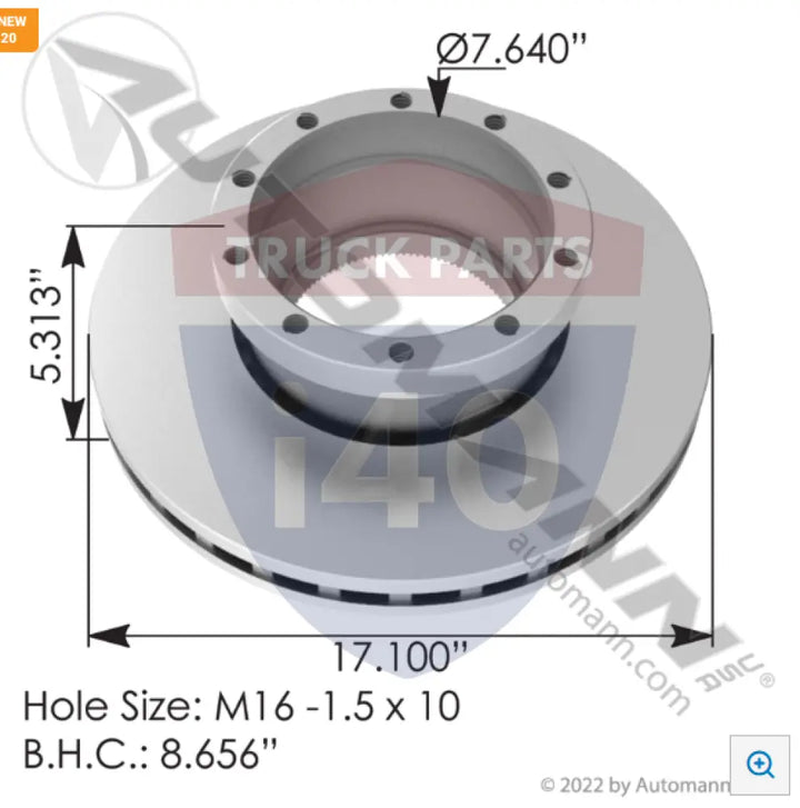 Automann 153.177055 Air Disc Rotor - U Shape