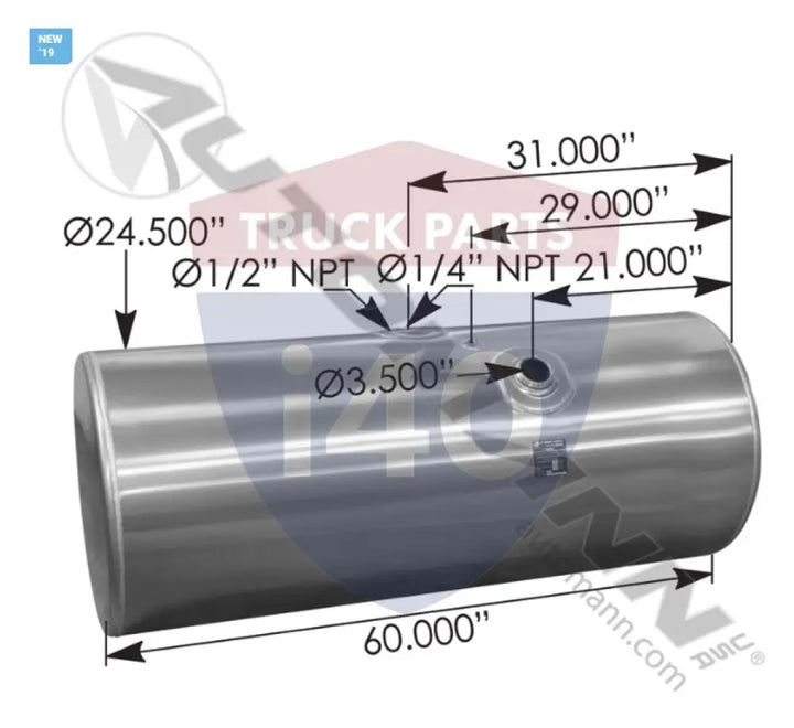 Automann 576.5912024PFTS Fuel Tank Round Kenworth - Fuel Tank Round Kenworth