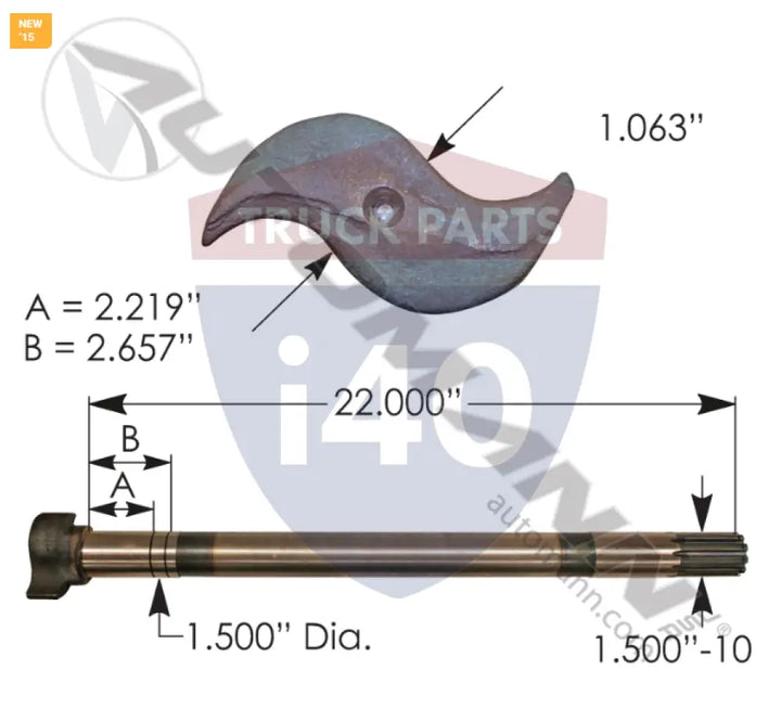 E9746 Camshaft RH For Euclid - Spicer & Std. Forge