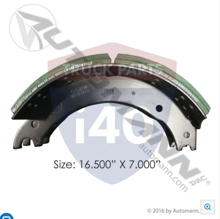 HV884515X3R Lined Brake Shoe 16.500in 7.000in For Haldex - 23K Lb GAWR