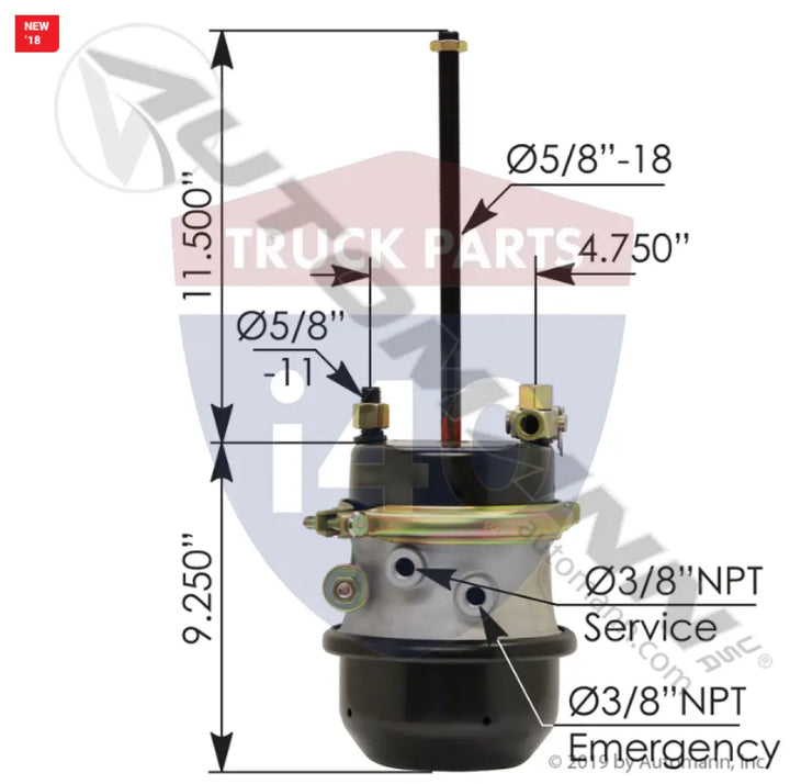 Automann 179.SB2024S Spring Brake Type 20/24 Sealed - Threaded Rod