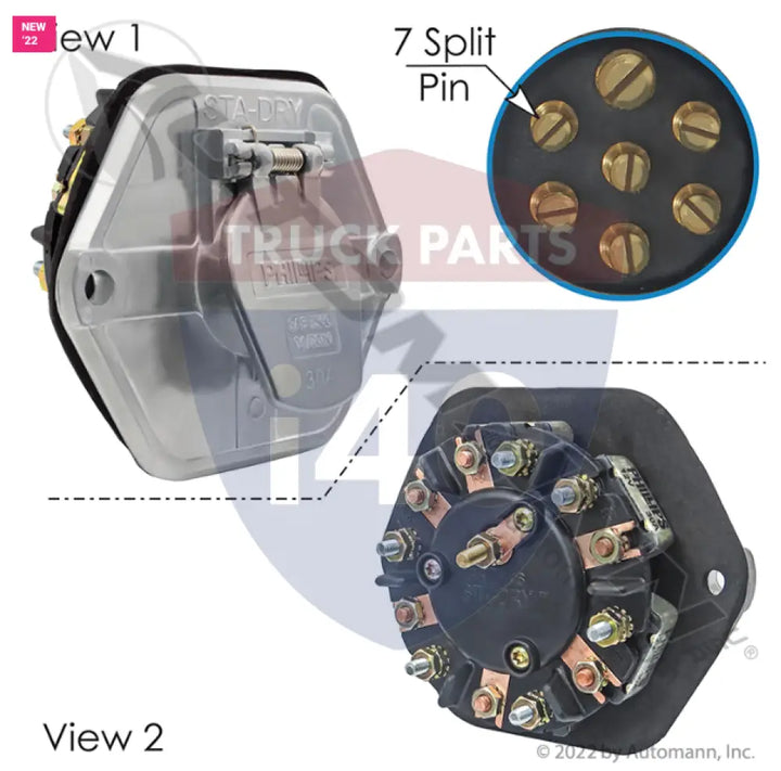 670-7230 Socketbreaker 7-Way 30A Breaker Die-Cast For Tectran - 7-Way Sockets with Rear Studs