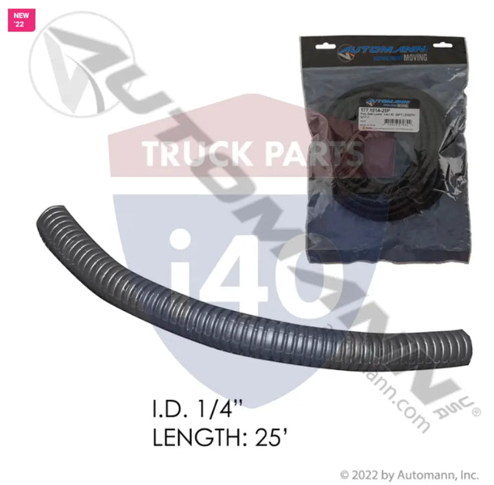 Automann 177.1014-25P Poly Split Loom 1/4in ID - 25ft Length - Wire Loom