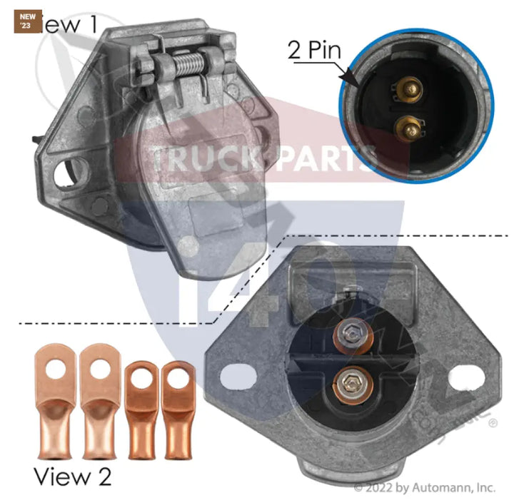 Phillips PHI15-328 Socket Dual Pole Vertical Die-Cast - Liftgate Sockets