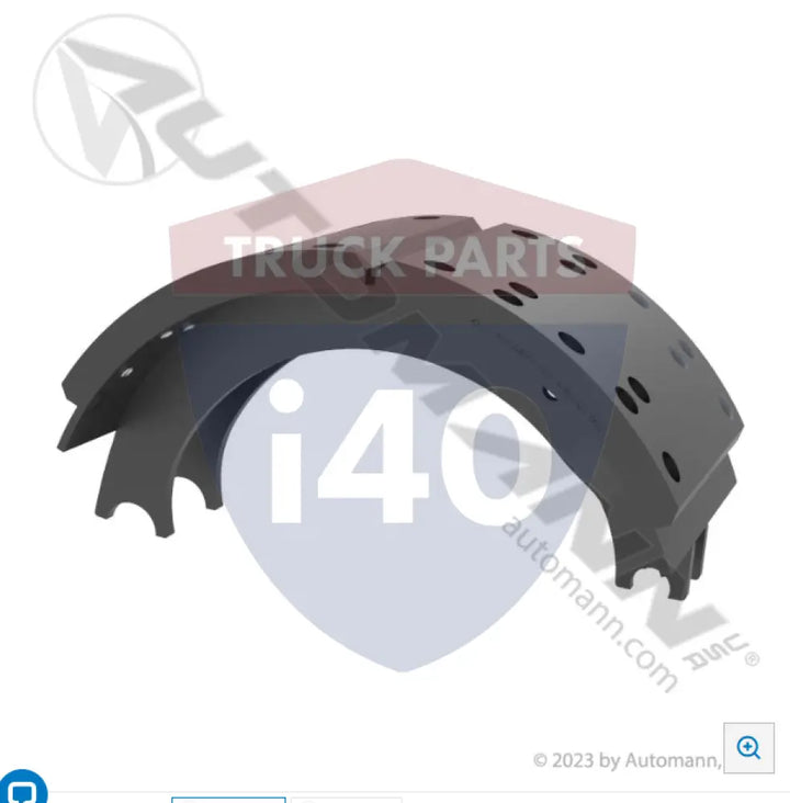 Automann 143.431180.60 Lined Brake Shoe 16.500in 7.000in - 20K Lb GAWR