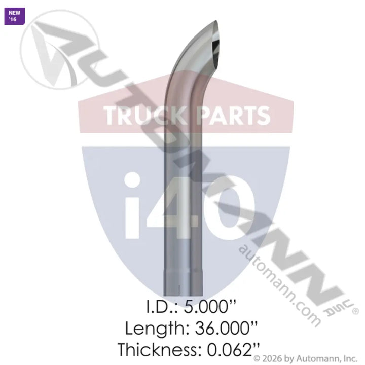 Automann 562.U5536C Chrome Stack 36in Length 5in ID - Chrome Stack 36in Length 5in ID