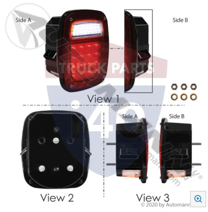 Automann 571.LD521R42 S/T/T Box Light LED Freightliner RH - S/T/T Box Light LED Freightliner RH