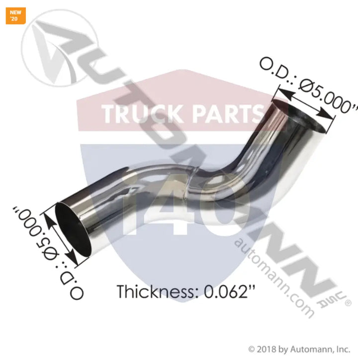 1411380CP Exhaust Pipe Chrome LH For Peterbilt - Exhaust Pipe Chrome LH Peterbilt