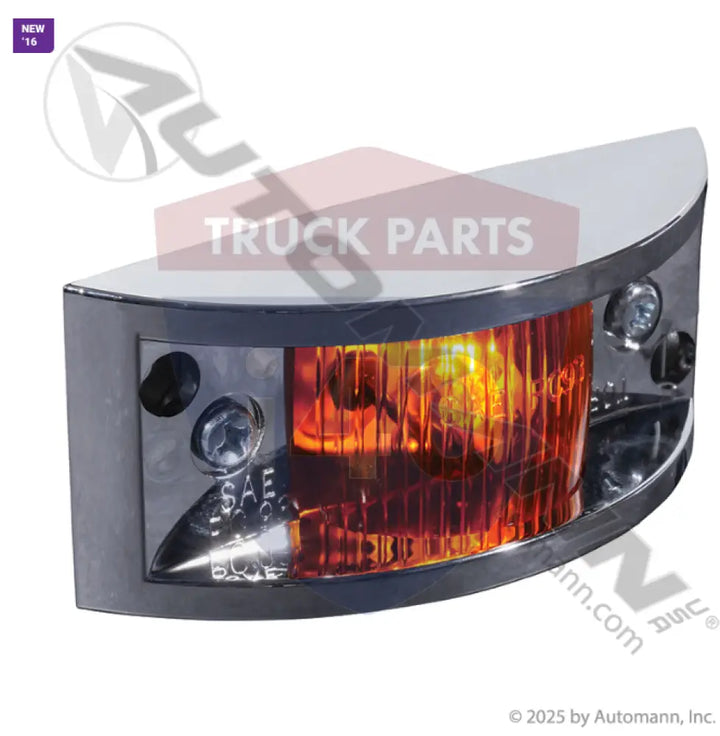 MC81AB Marker Light Chrome Armored Amber For Optronics - Marker Light Chrome Armored Amber