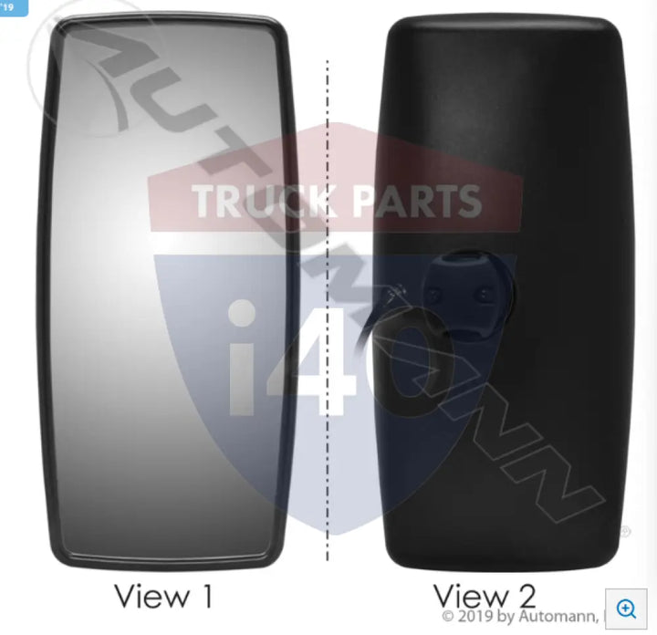 Automann 563.55080 Mirror Black Heated 8in 17in International - Mirror Black Heated IHC 8in X 17in