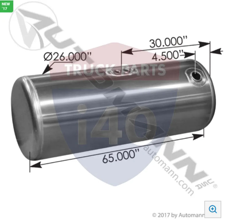 Automann 576.75135260DR Fuel Tank Round Peterbilt - Fuel Tank Round Peterbilt