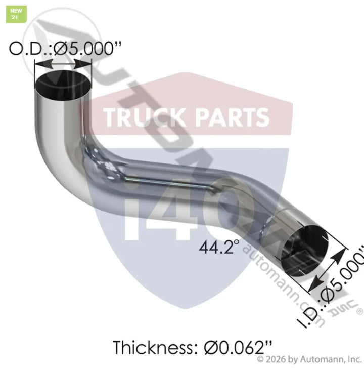 Automann 562.U591216RC Exhaust Elbow Chrome RH Kenworth - Exhaust Elbow Chrome RH Kenworth