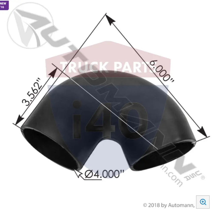 Automann 561.47760 Elbow Rubber 4in ID - 130°