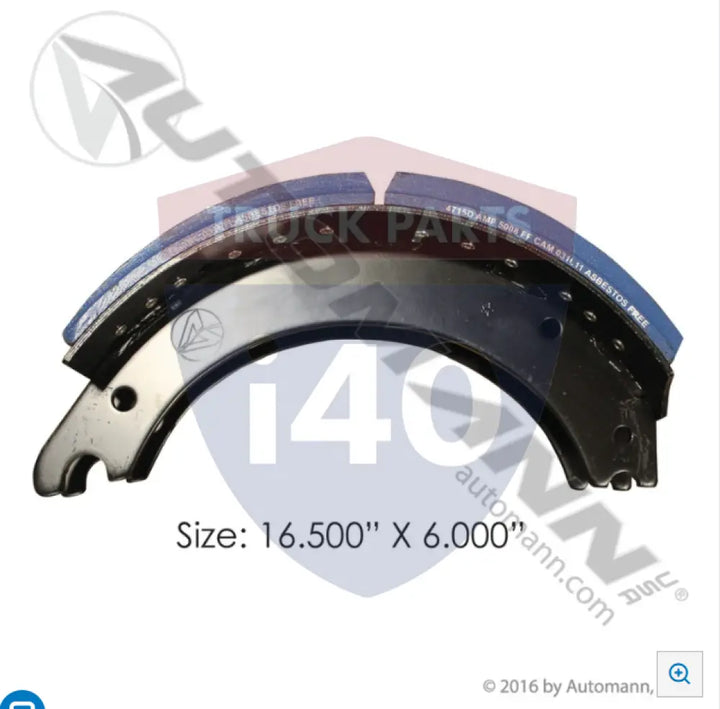 Automann 143.471580.50 Lined Brake Shoe 16.500in 6.000in - 20K Lb GAWR