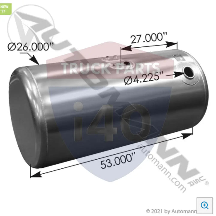 Automann 576.75110260DR08 Fuel Tank Round Peterbilt - Fuel Tank Round Peterbilt