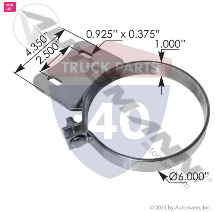 Automann 562.U9461BKSS Stack Mtg Bracket 6in SS Western Star - Stack Mtg Bracket 6in SS Western Star