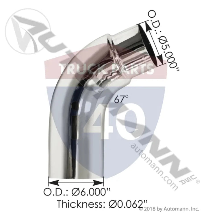 4015668PE Exhaust Elbow Chrome Peterbilt For Shuttleworth - Exhaust Elbow Chrome Peterbilt