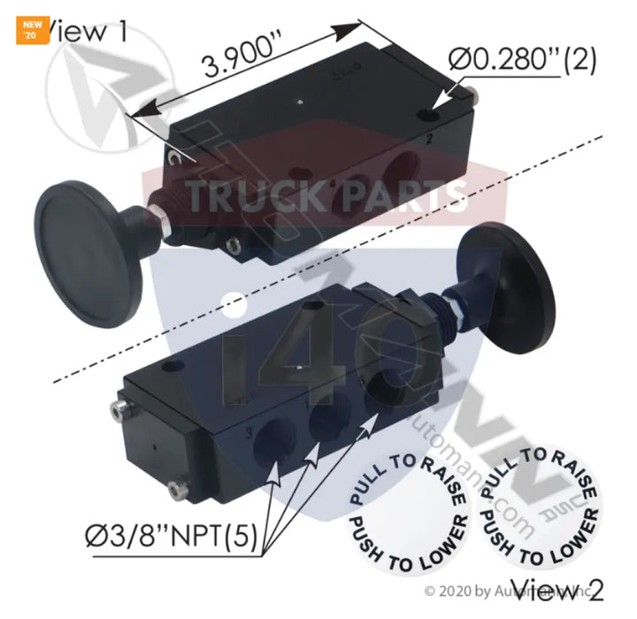 TD6300 Push Pull Valve 4 Way For Alkon - Push-Pull