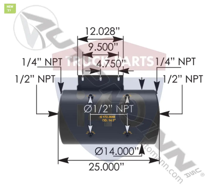 3573648 Air Tank RH For Terex - Oshkosh