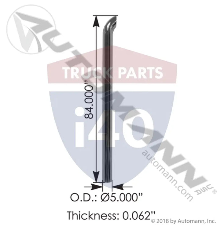Automann 562.U5584SC Chrome Stack 84in Length 5in OD - Chrome Stack 84in Length 5in OD