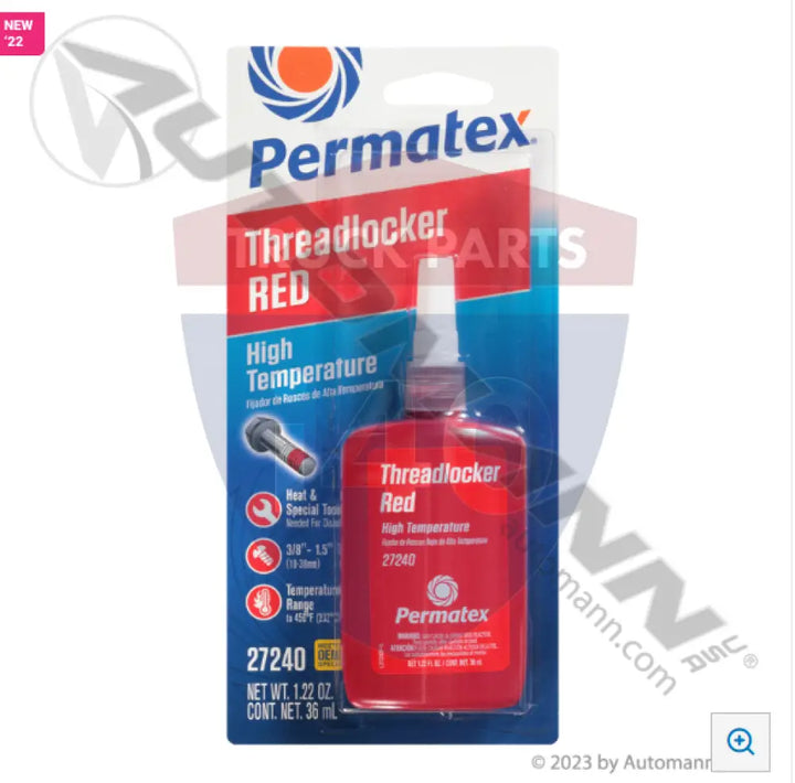 Permatex 27240 Hi-Temperature Threadlocker Red-6 - Adhesives