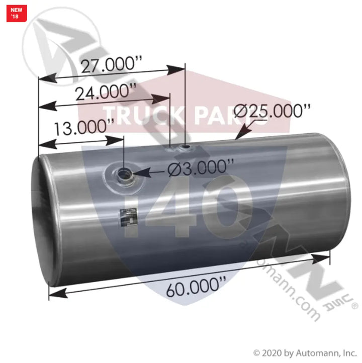 Automann 576.46120250DF Fuel Tank Round Freightliner - Fuel Tank Round Freightliner